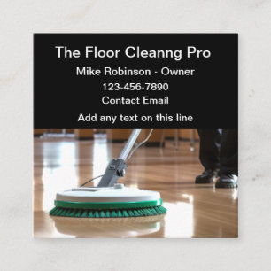 Floor Cleaning Professional Service Square Business Card