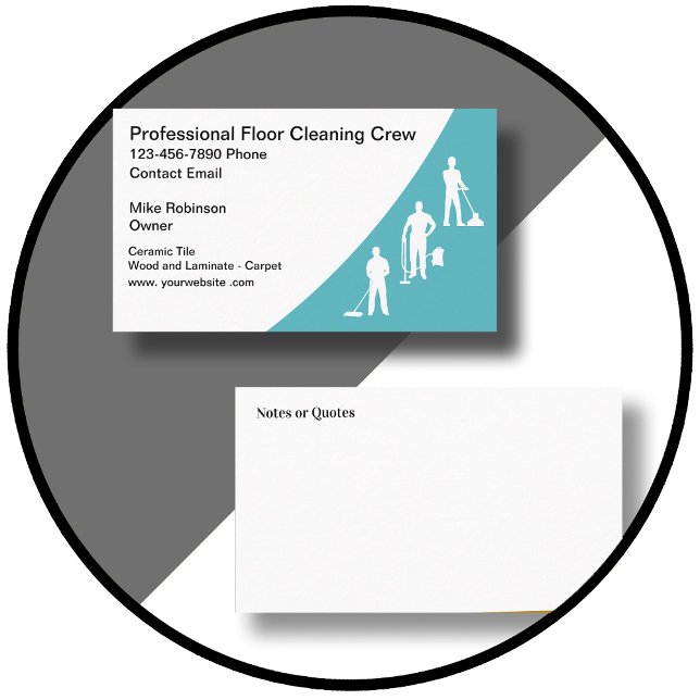 Floor Cleaning Professional Simple Business Cards (Creator Uploaded)