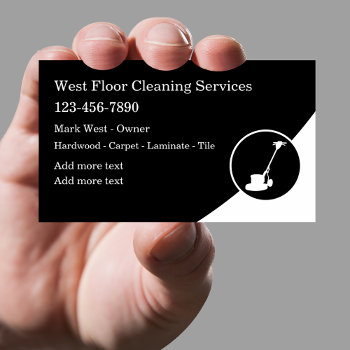 Floor Cleaning Services Modern Business Card by Luckyturtle at Zazzle