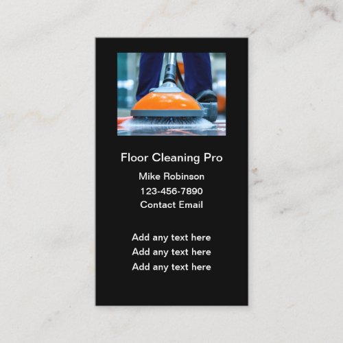 Floor Cleaning Services Simple Business Cards