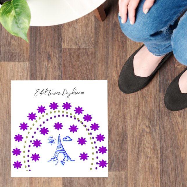 Floor Decal Eifel Tower Floral  (Floor)