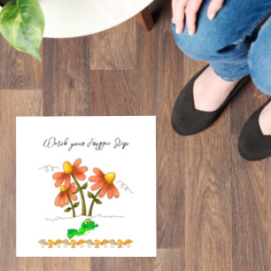 Floor Decal Frog Mushroom Floral