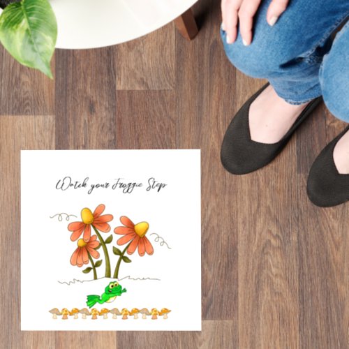 Floor Decal Frog Mushroom Floral 