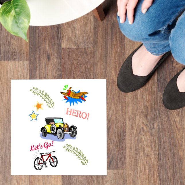 Floor Decal Hero Bicycle Car Airplane  (Floor)