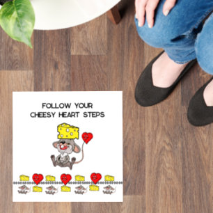 Floor Decal Mice Mouse Cheesy Heart Floral