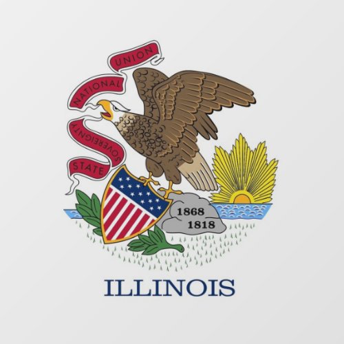 Floor Decal with flag of Illinois US