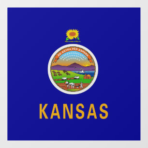Floor Decal with flag of Kansas, U.S.