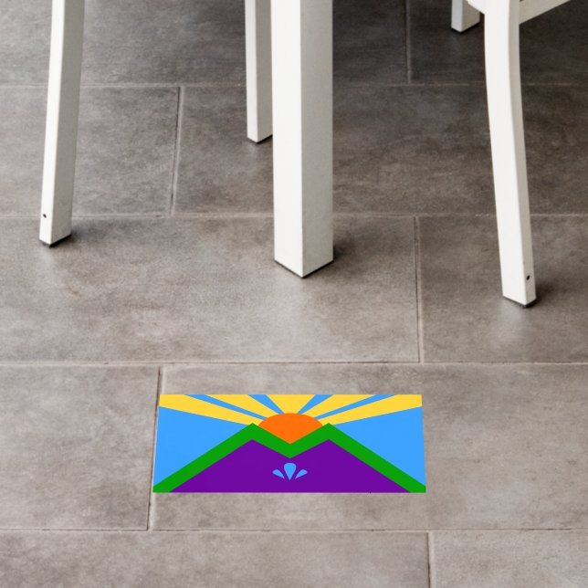 Floor Decal with flag of Manitou Springs (Restaurant)