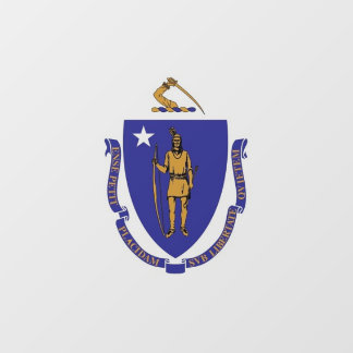 Floor Decal with flag of Massachusetts, U.S.