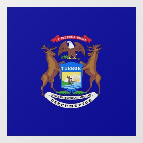 Floor Decal with flag of Michigan US