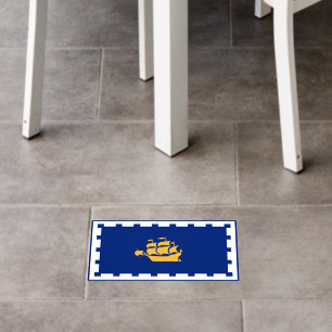 Floor Decal with flag of Quebec City, Canada