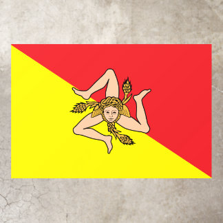 Floor Decal with flag of Sicily, Italy