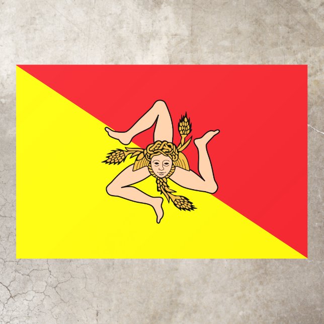 Floor Decal with flag of Sicily, Italy (Insitu)