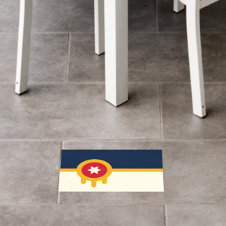 Floor Decal with flag of Tulsa, Oklahoma