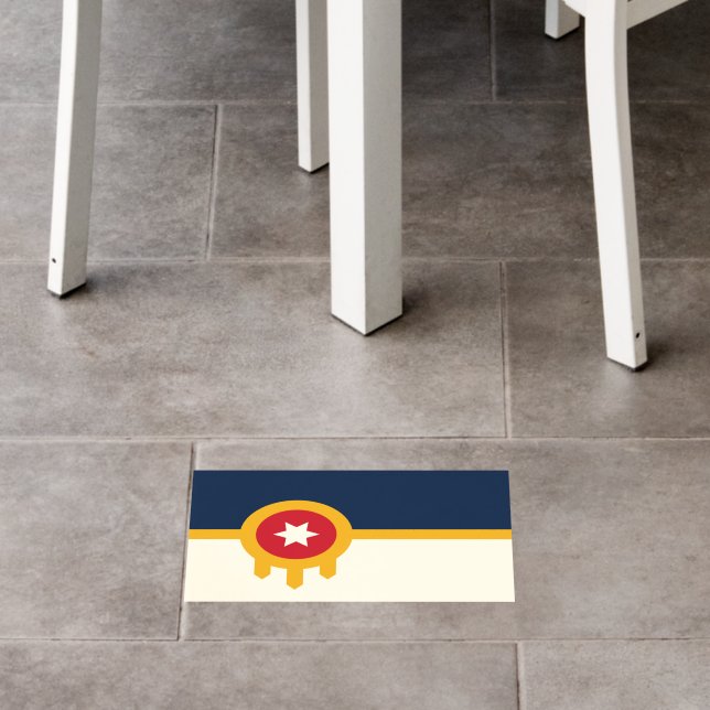 Floor Decal with flag of Tulsa, Oklahoma (Restaurant)