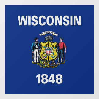 Floor Decal with flag of Wisconsin, U.S.