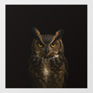 Floor Decal with Golden Eye Owl