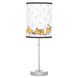 Floor Lamp with Comical Dogs