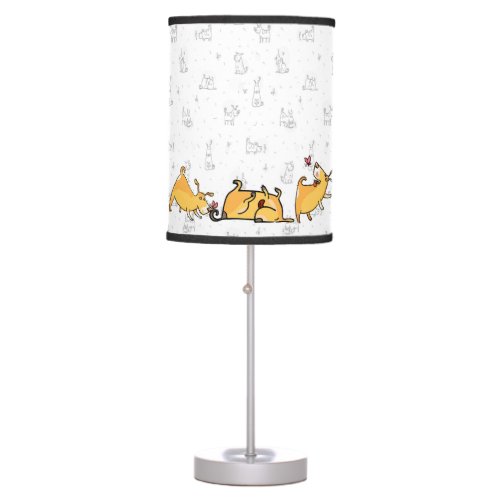 Floor Lamp with Comical Dogs