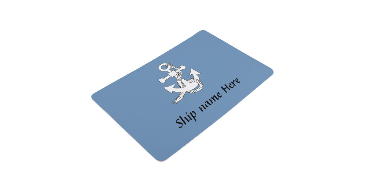 Floor Mat Anchor with Ship Name Zazzle