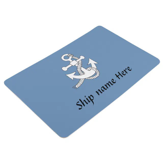 Floor Mat Anchor with Ship Name Zazzle