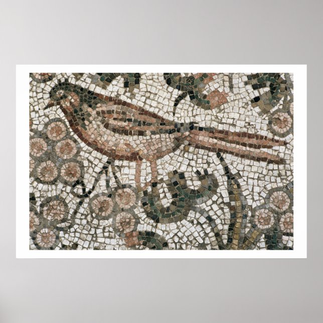 Floor pavement depicting a bird, 4th century AD (m Poster (Front)