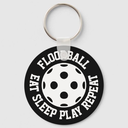 Floorball fan keychain Eat Sleep Play Repeat Keychain