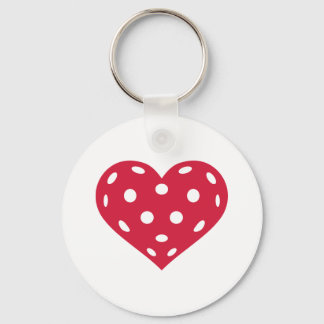 Floorball red heart keychain