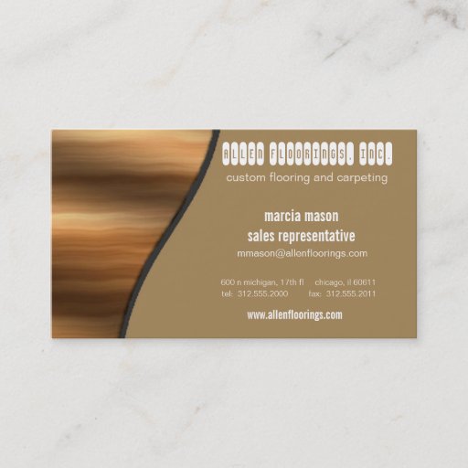 Customizable flooring and carpeting business card