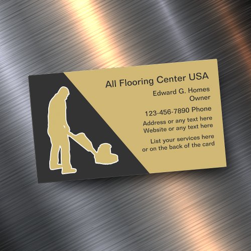 Flooring And Floor Cleaning Business Card Magnet