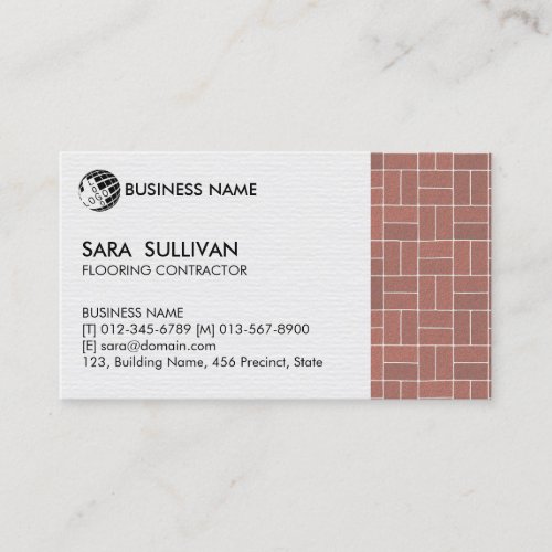 Flooring Contractor Construction Business Card