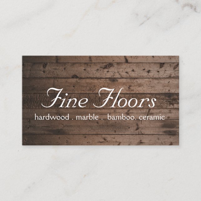 Flooring Hardwood Marble Construction Business Car Business Card (Front)