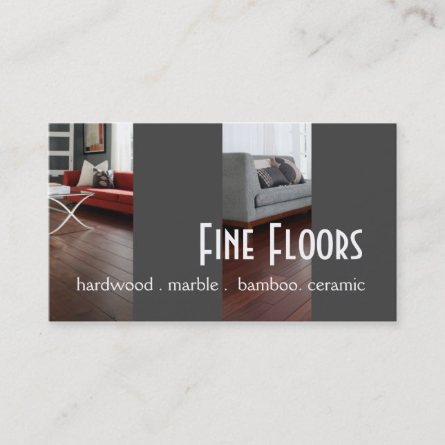 Flooring Hardwood Marble Construction Business Card (Front)