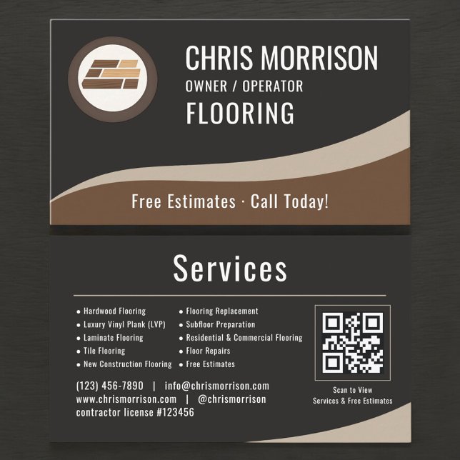Flooring Installation QR Code Business Card (Creator Uploaded)