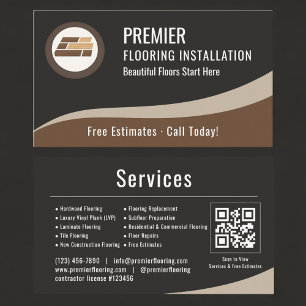 Flooring QR Code Professional  Business Card