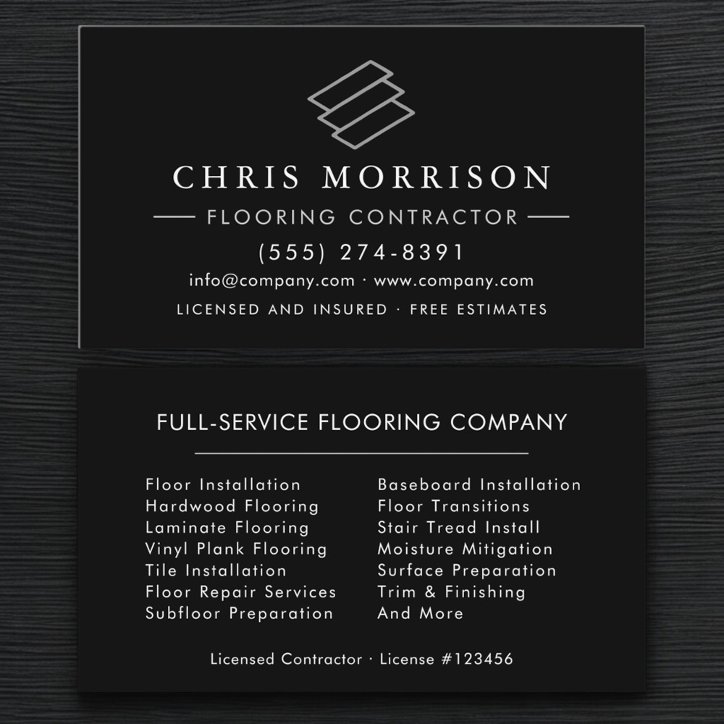Flooring Service Floor Installation Business Card
