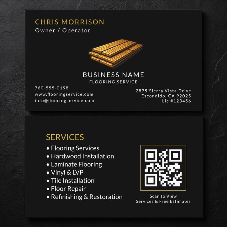 Flooring Service QR Code Business Card