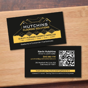 Flooring Services Contractor Modern Professional Business Card