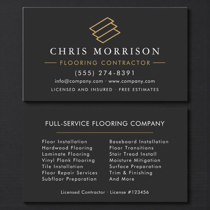 Flooring Services Floor Contractor Business Card