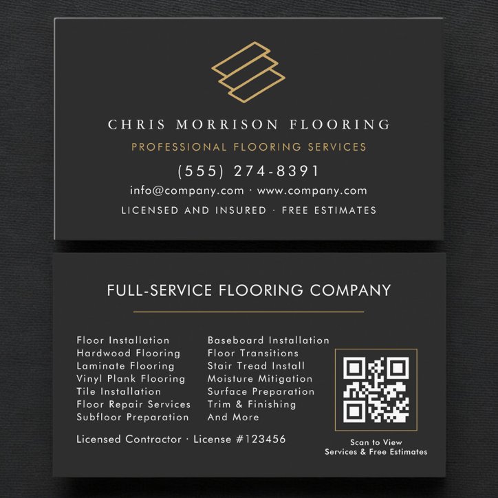 Flooring Services QR Code Business Card