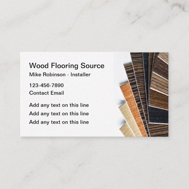 Flooring Services Wood Swatches Business Card (Front)