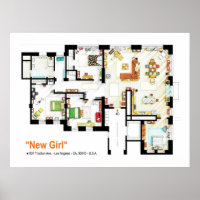 Floorplan of the loft apartment from NEW GIRL