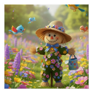Floowery Scarecrow Poster