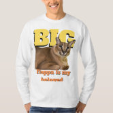 Big Floppa Caracal Cat Meme LOVE t-shirt, Branco : : Moda