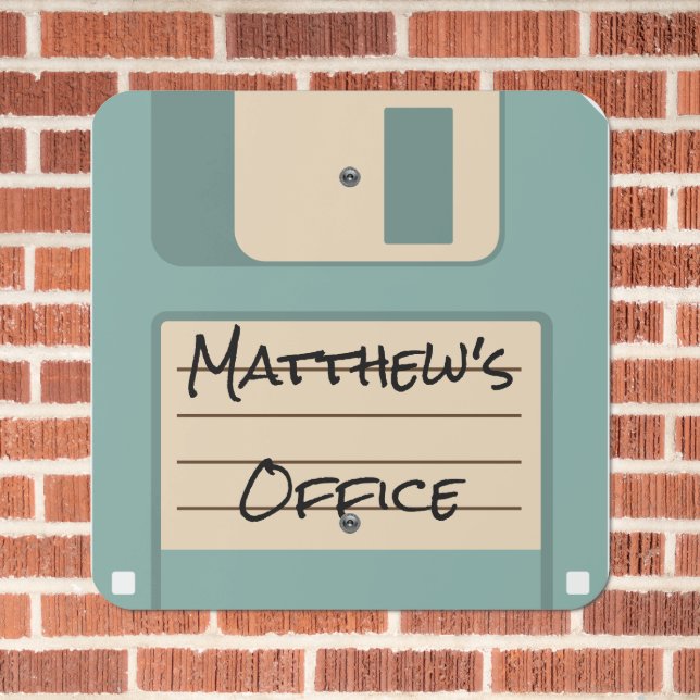 Floppy Disc Computer Programmers Tech Support Metal Sign (In Situ(Brick))