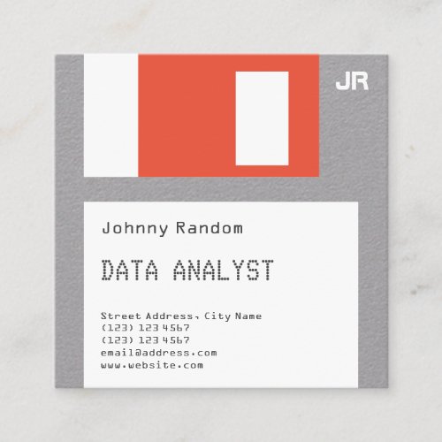 Floppy disc disquette faux look crafted square business card