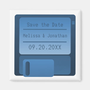 Floppy Disc Save the Date Magnet, Dark Blue Magnet