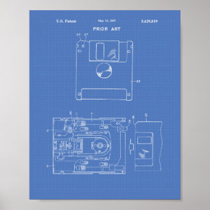 Floppy Disk 1997 Patent Art - Blueprint Poster