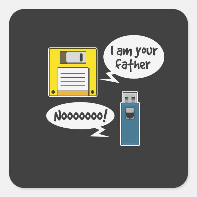 Floppy Disk Diskette USB Square Sticker (Front)