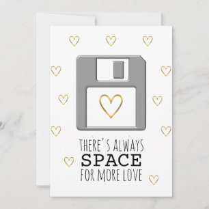 Floppy Disk Gold Heart Valentine's Day Computer Holiday Card